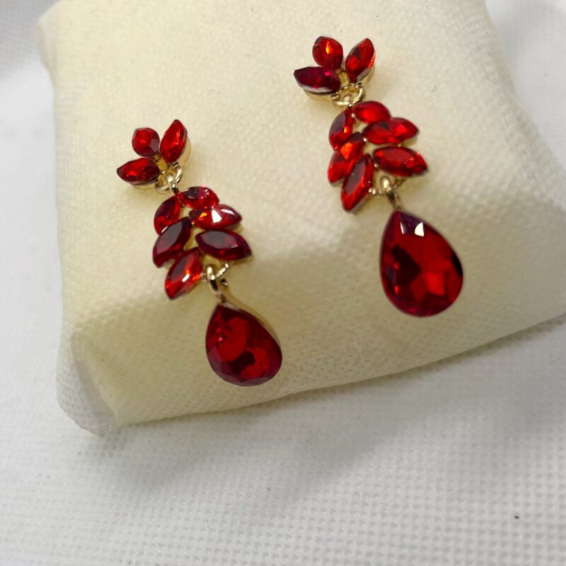 Ruby Elegance Drop Earrings - Image 3