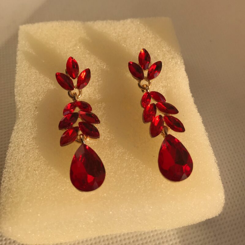 Ruby Elegance Drop Earrings - Image 2