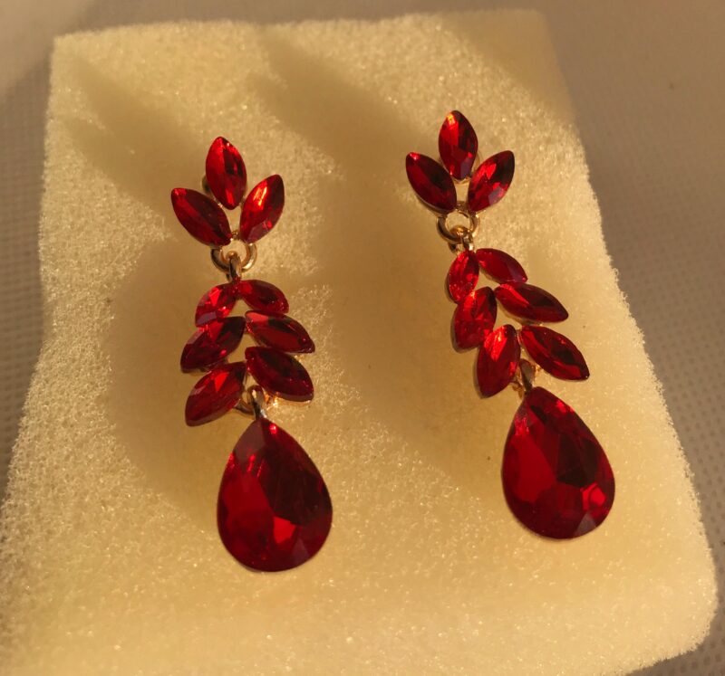 Ruby Elegance Drop Earrings - Image 2